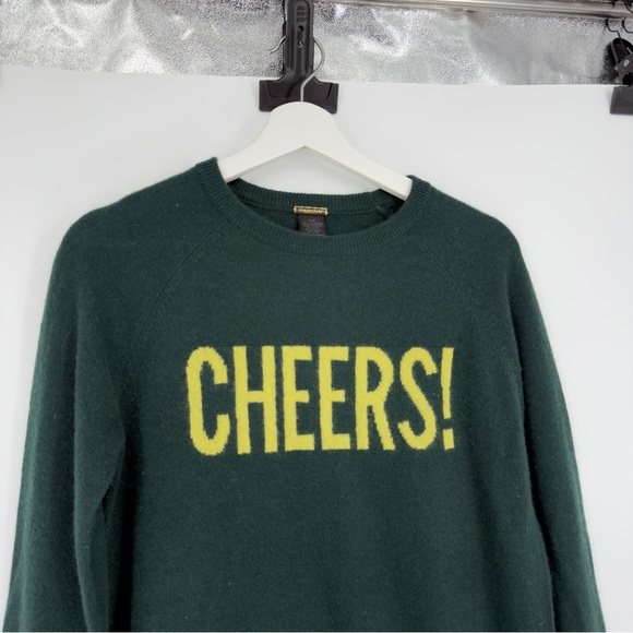 Magaschoni Green 100% Cashmere Cheers Sweater Small Womens - Picture 3 of 5